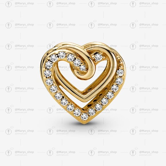 Pandora Sparkling Entwined Hearts Charm - Picture 2 of 5